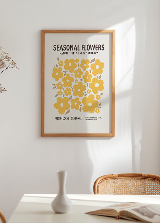Farmers Market Flowers Yellow Plakat - Posterbox
