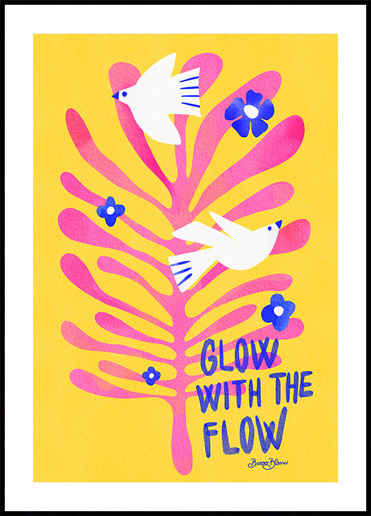 Birds - Glow with the Flow pink Plakat - Posterbox
