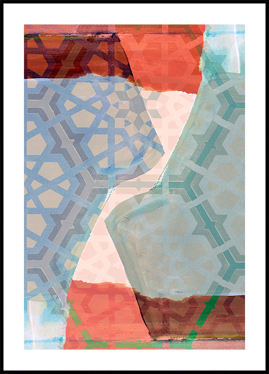 Overlapping Geometric Patterns in Soft Hues (NEW) - Posterbox