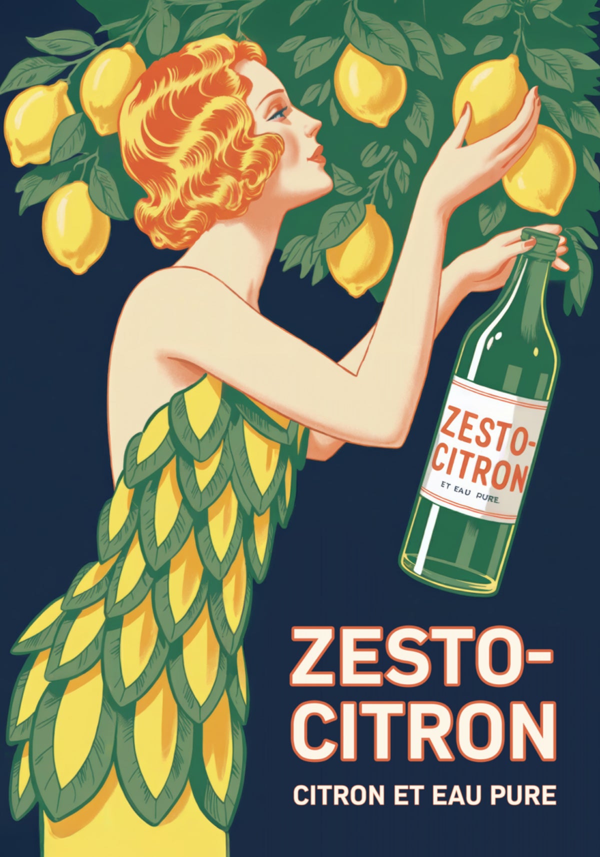Cytrynowa dama w stylu Art Deco