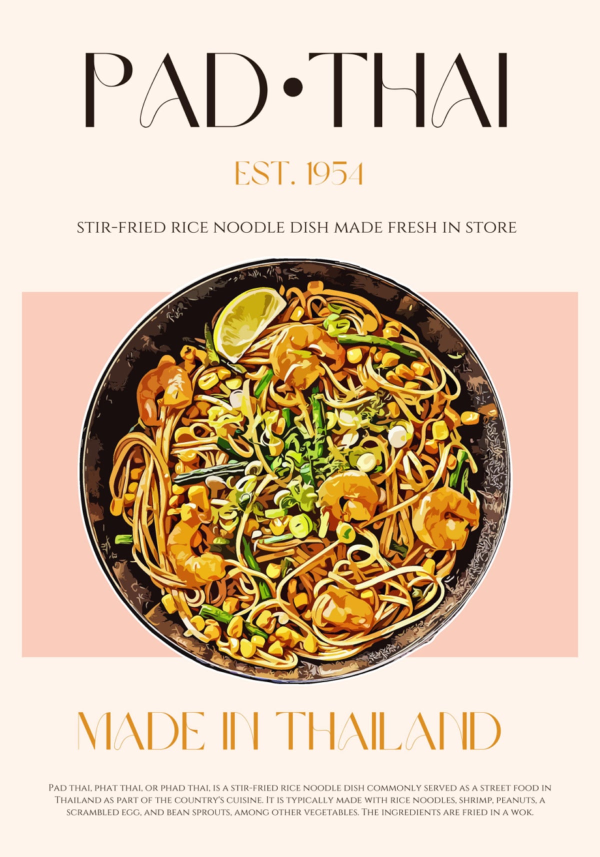 Klasyczny makaron Pad Thai