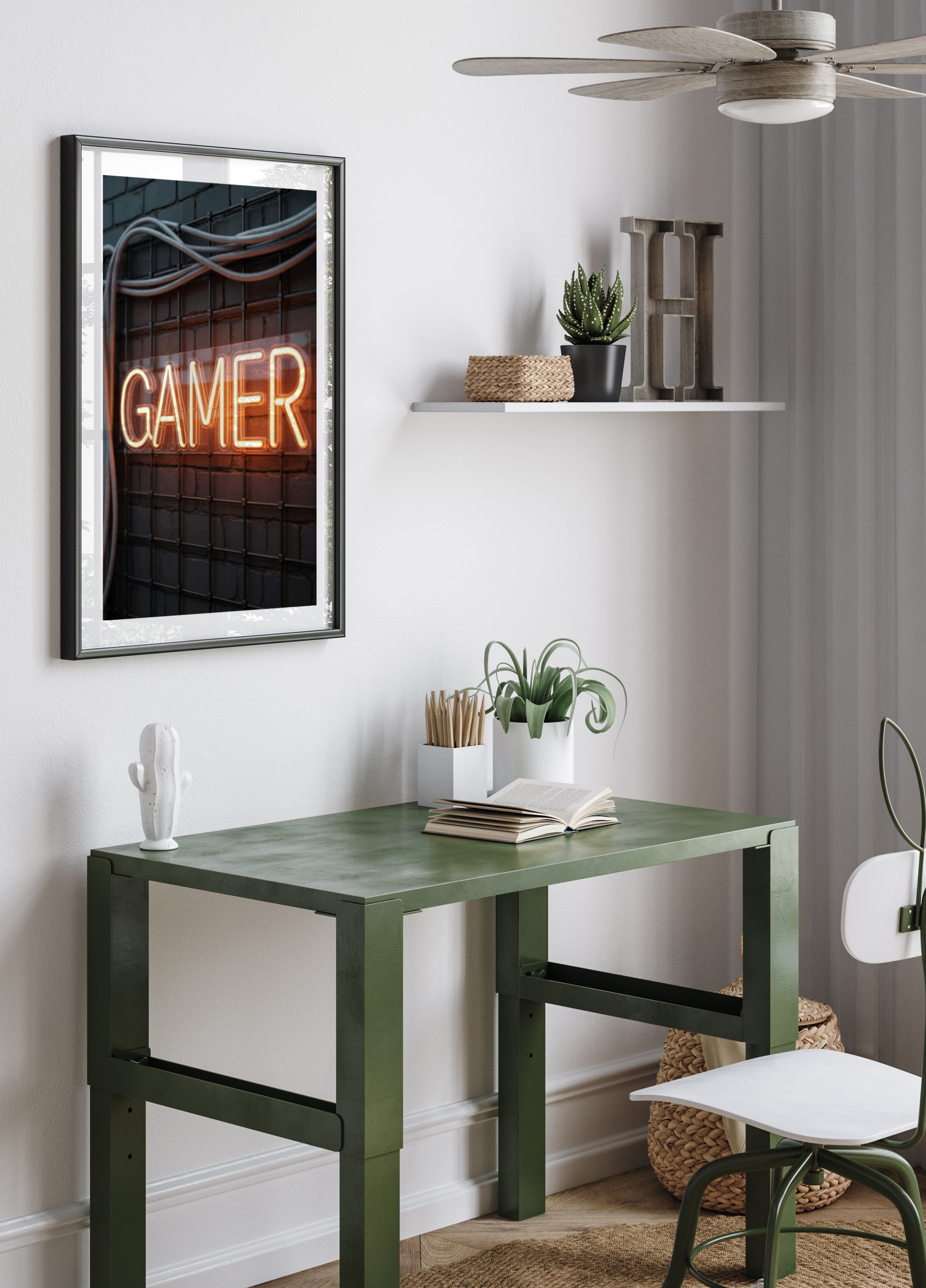 Neonowy znak gracza