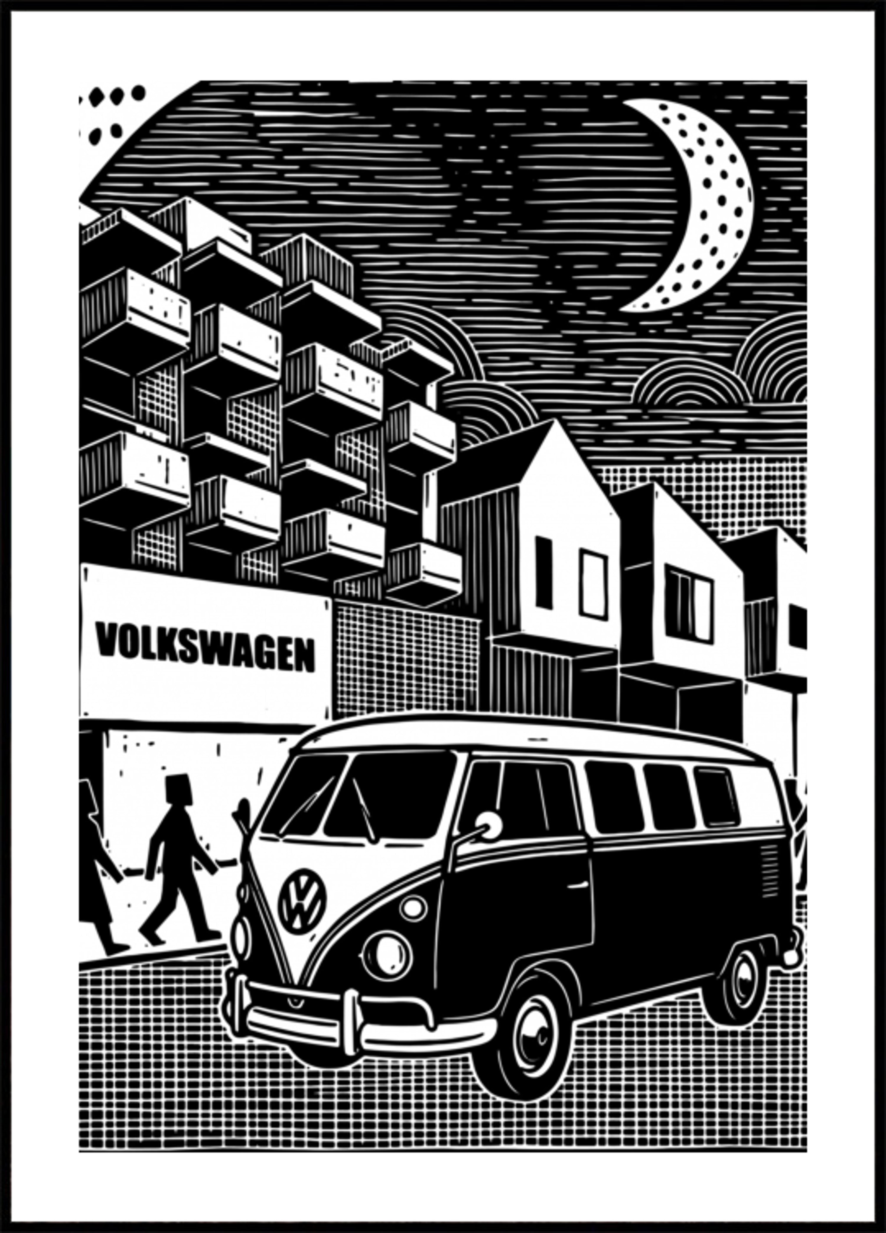 Noc miasta vintage Van