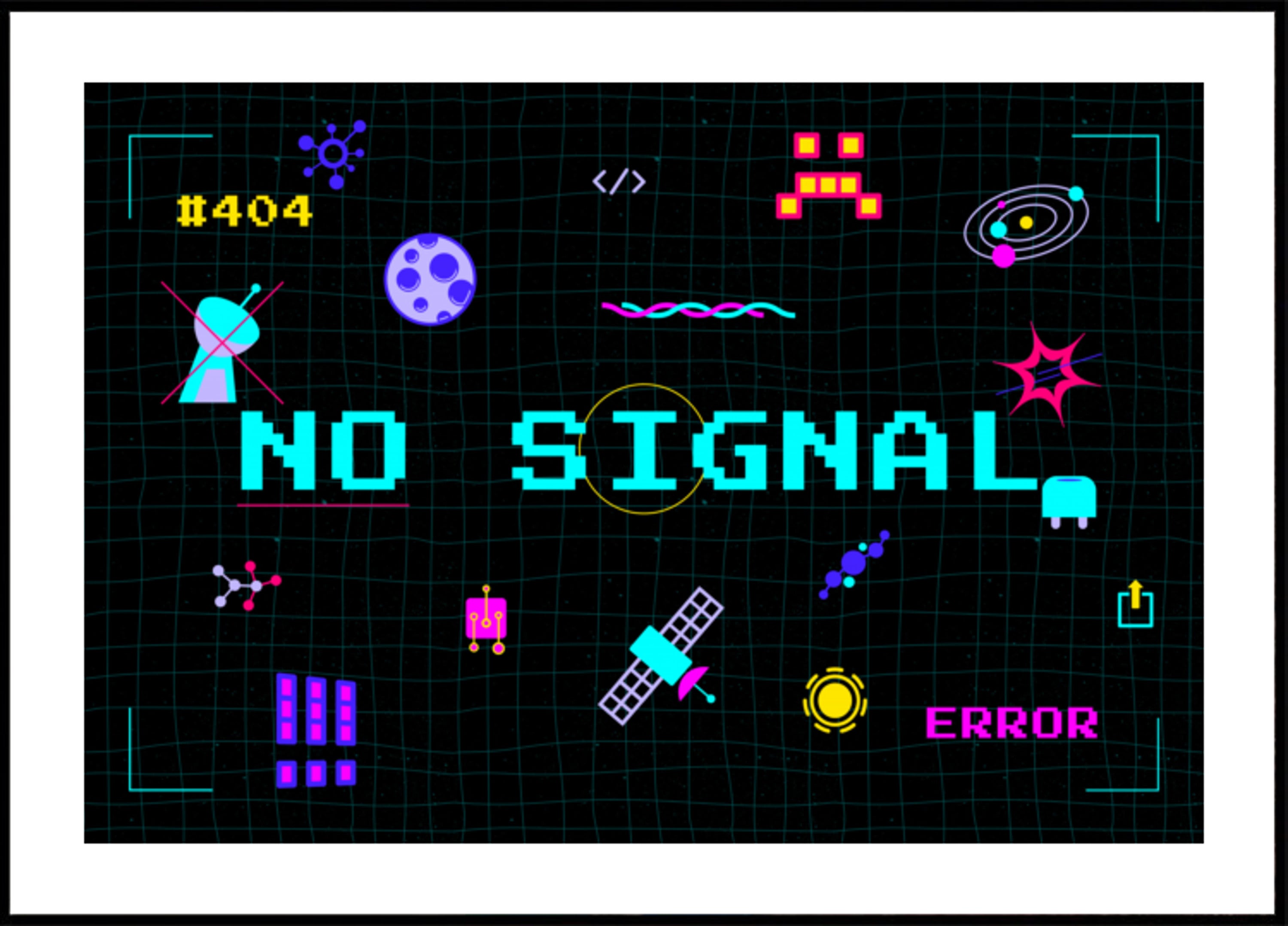 Retro piksel brak sygnału