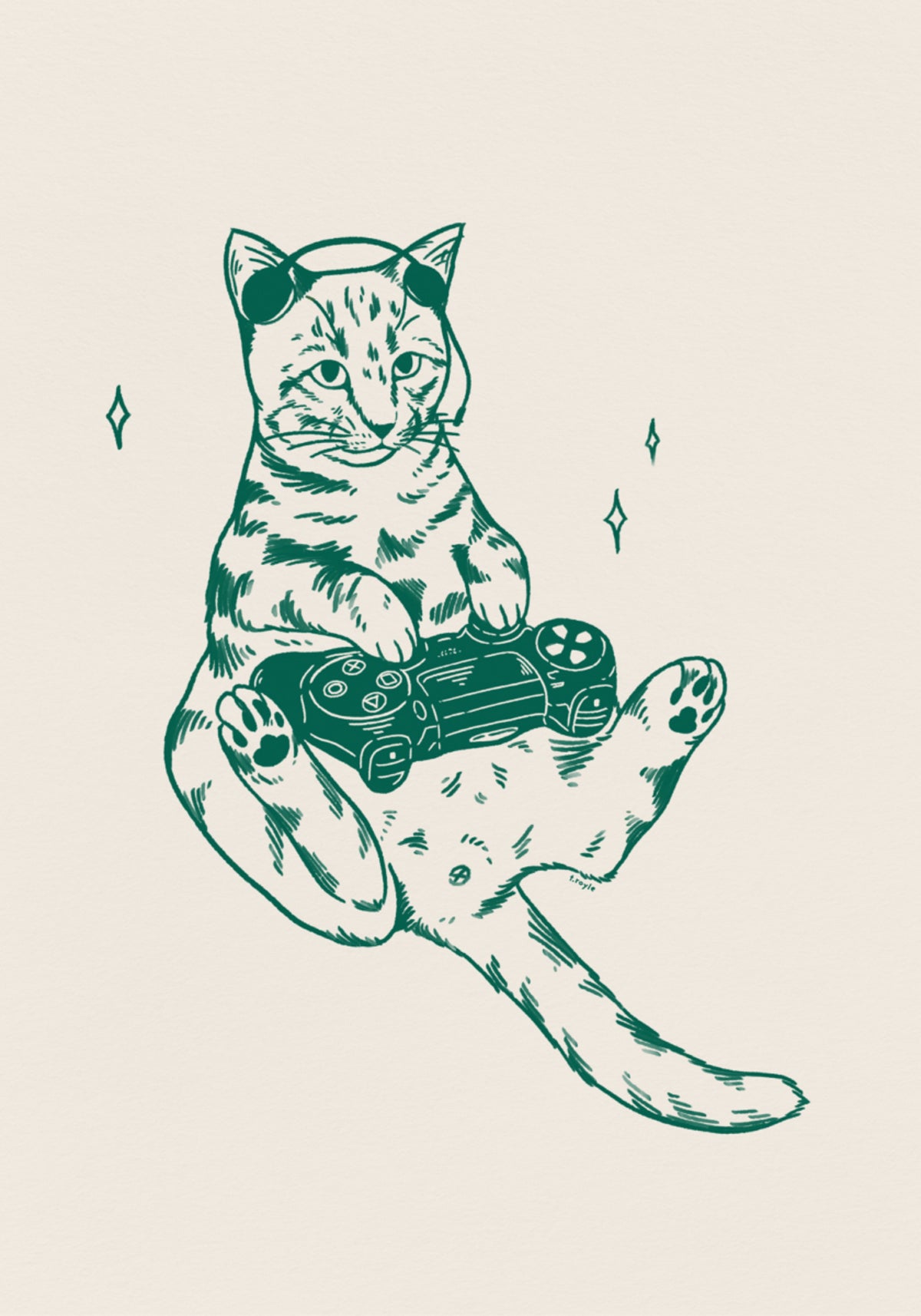Gamer Cat Chill - Posterbox