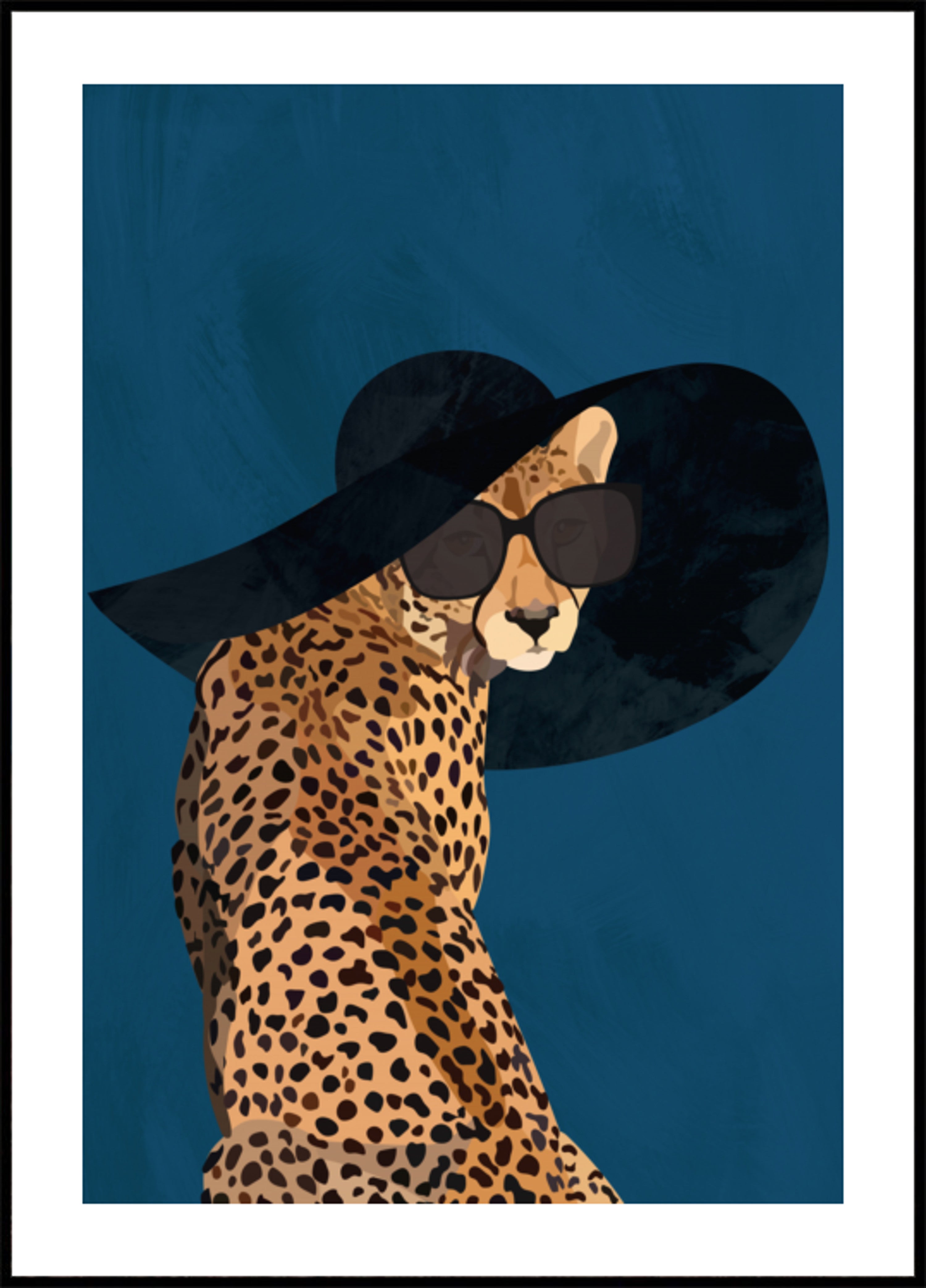 Elegancki gepard w kapeluszu
