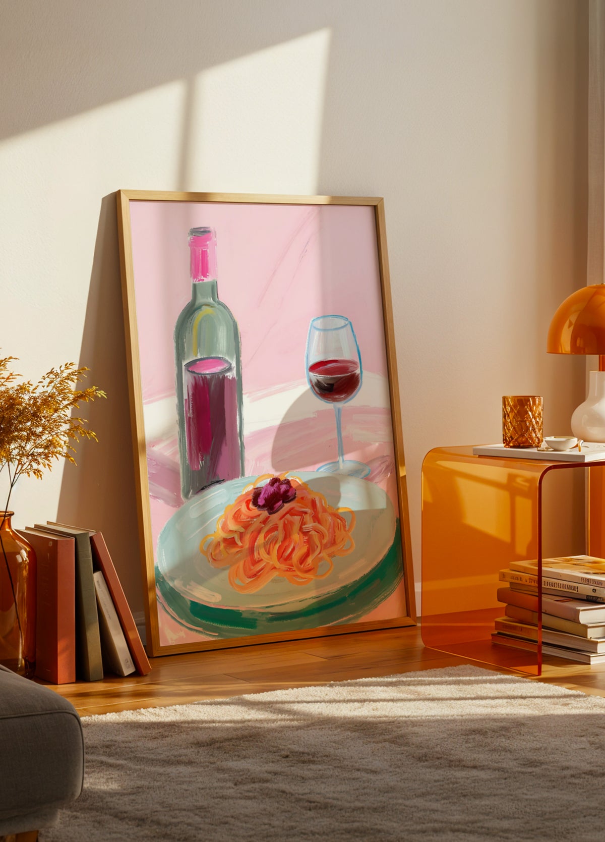 Spaghetti i czerwone wino