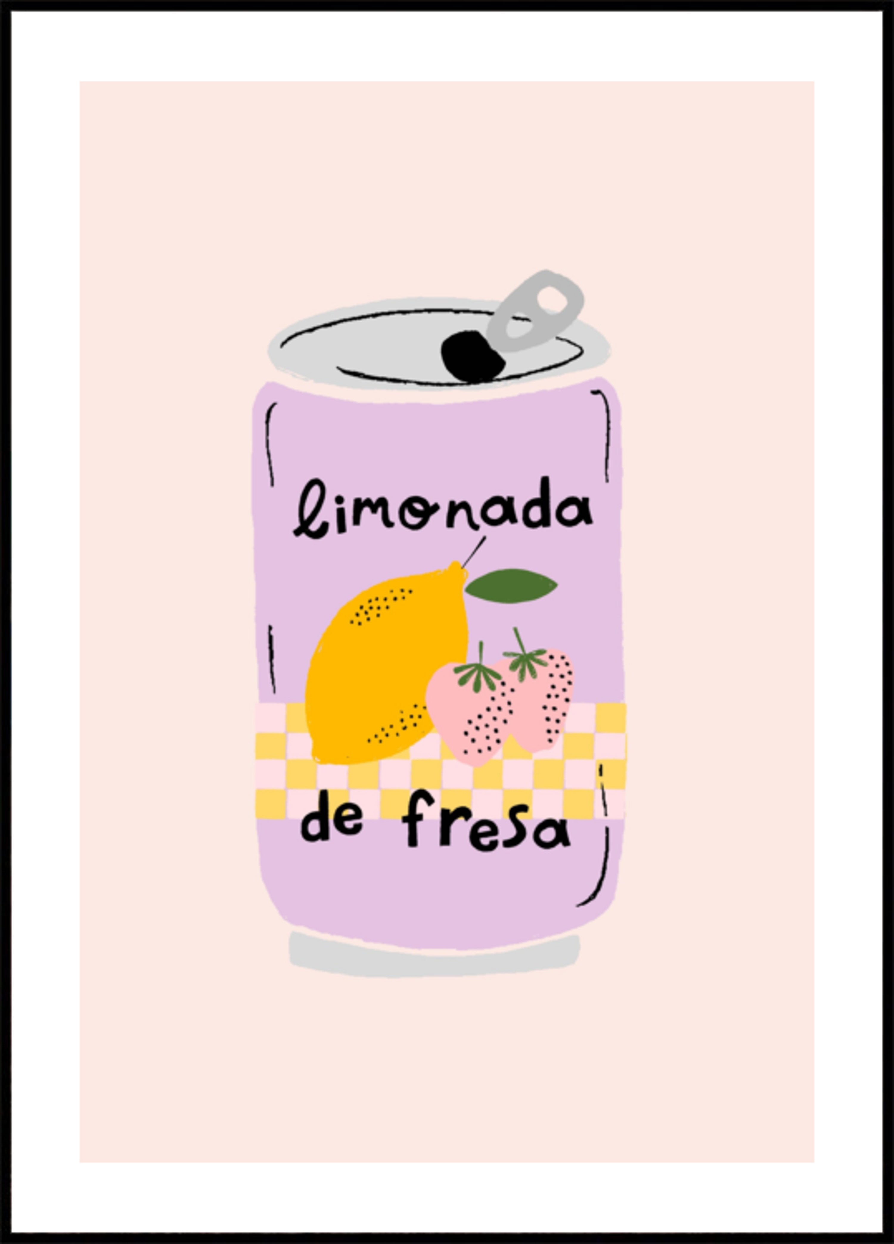 Puszka lemoniady truskawkowej