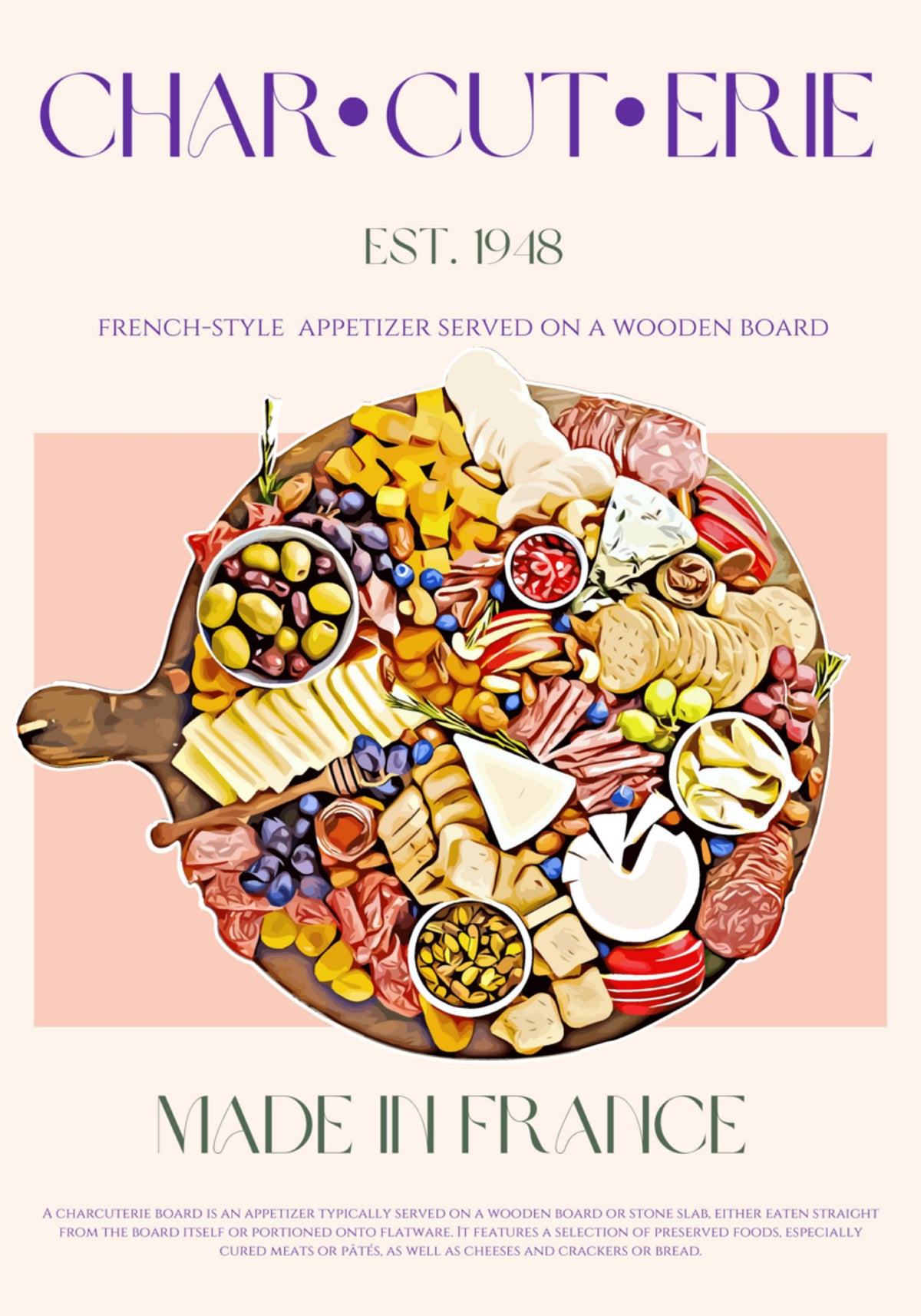 French Charcuterie Board - Posterbox