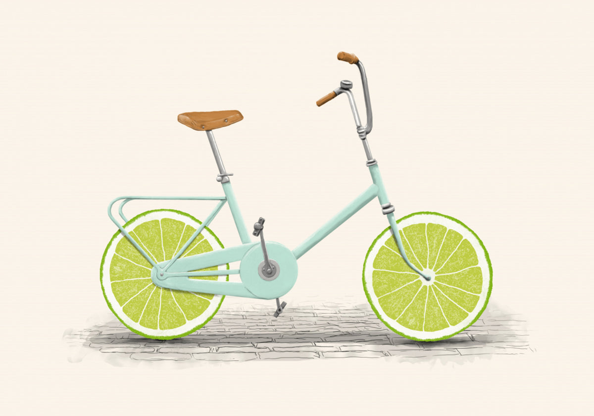 Limonkowe koło rowerowe