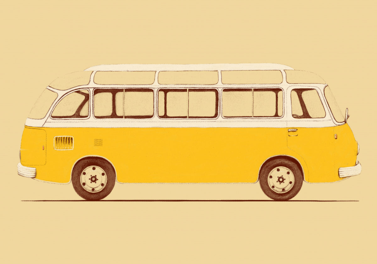 Vintage żółty autobus