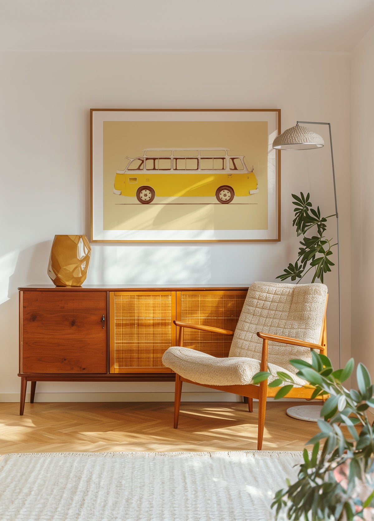 Vintage żółty autobus