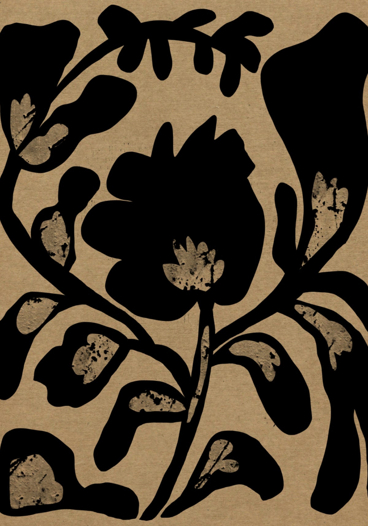 Czarna sylwetka botaniczna