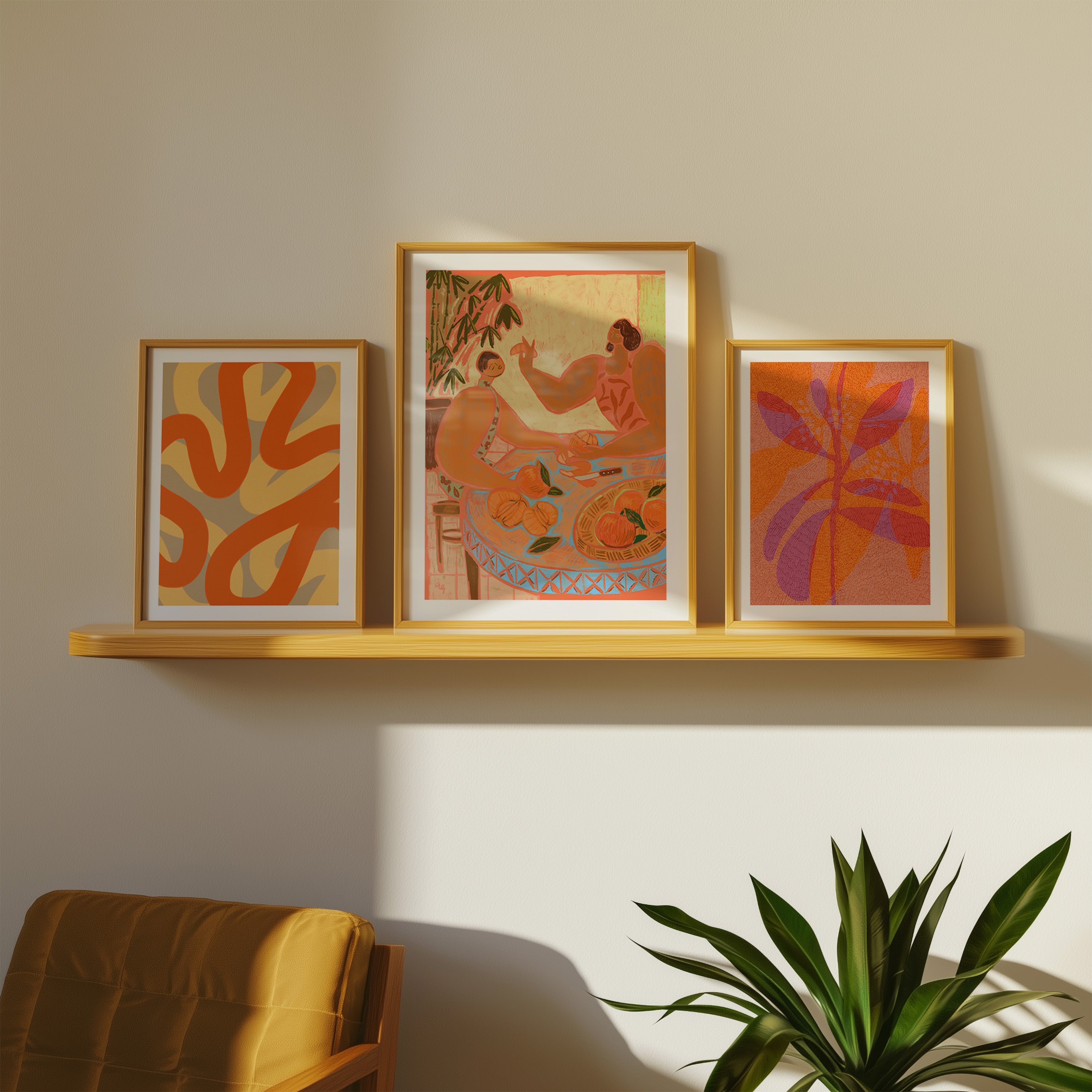 Boho abstrakcyjna galeria ścienna