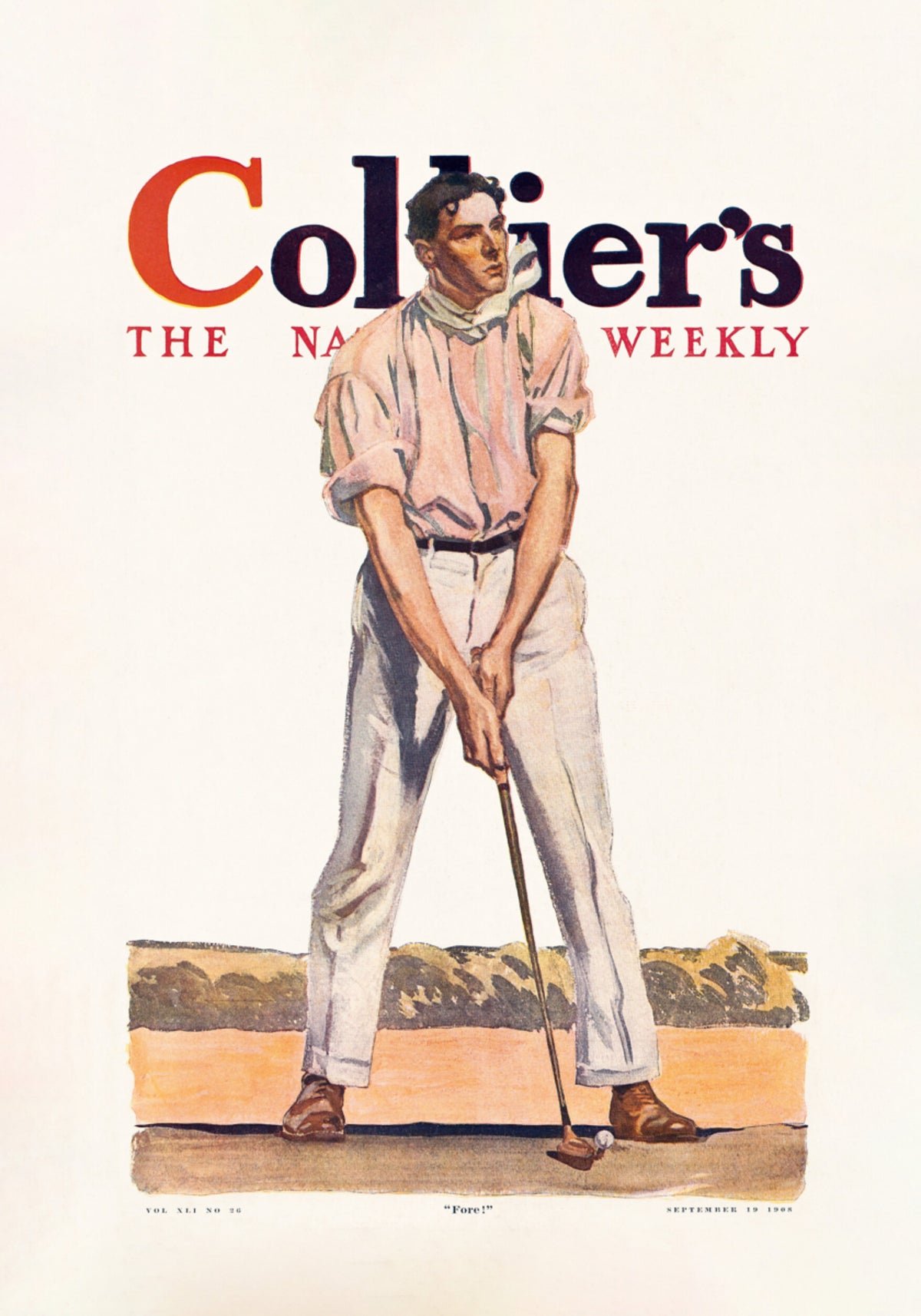 Collier's Golf (1908), Mężczyzna w stylu vintage