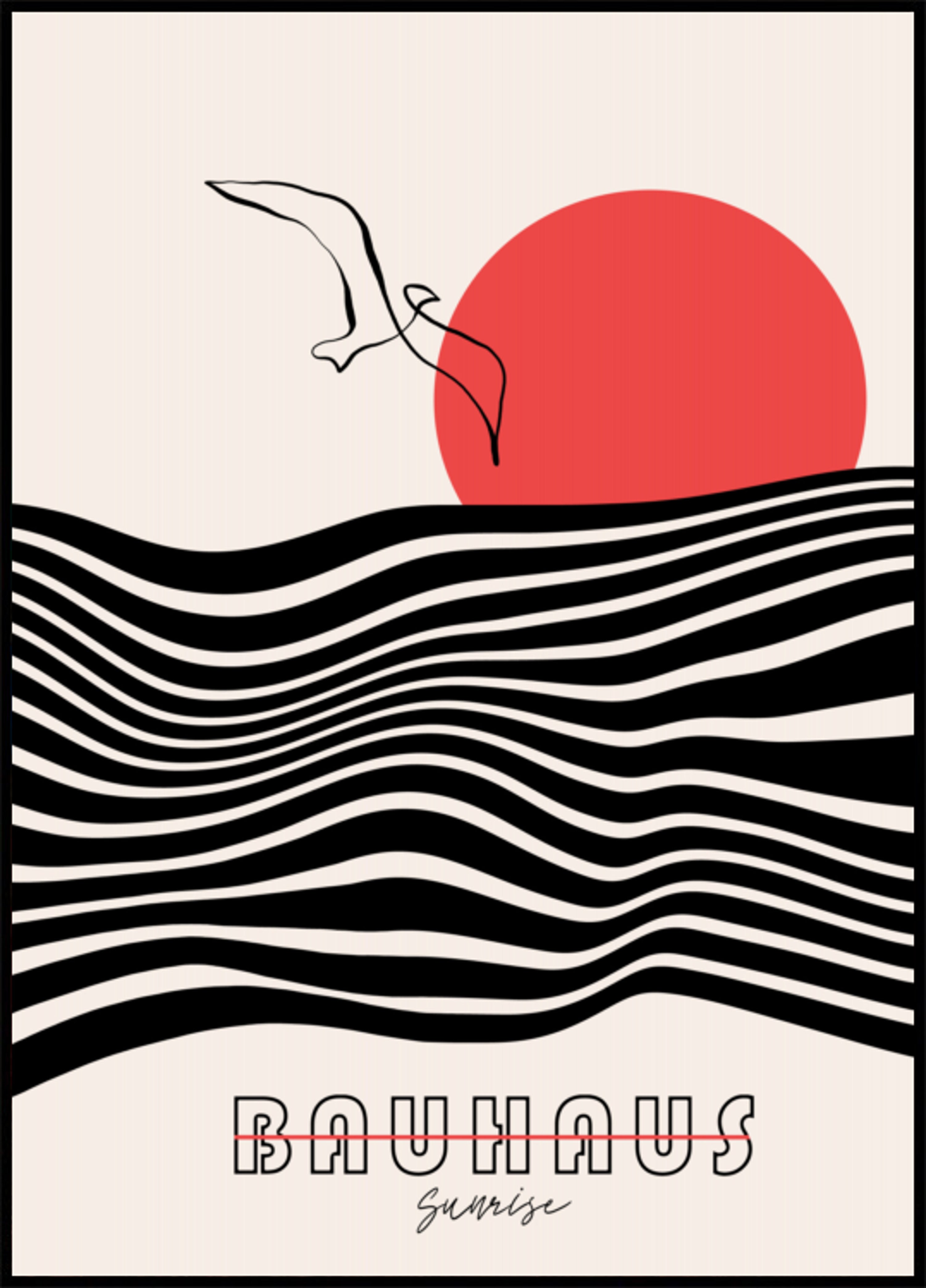 Bauhaus Wschód słońca nad oceanem