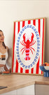 Bold Lobster Striped Wall Art (NEW) - Posterbox