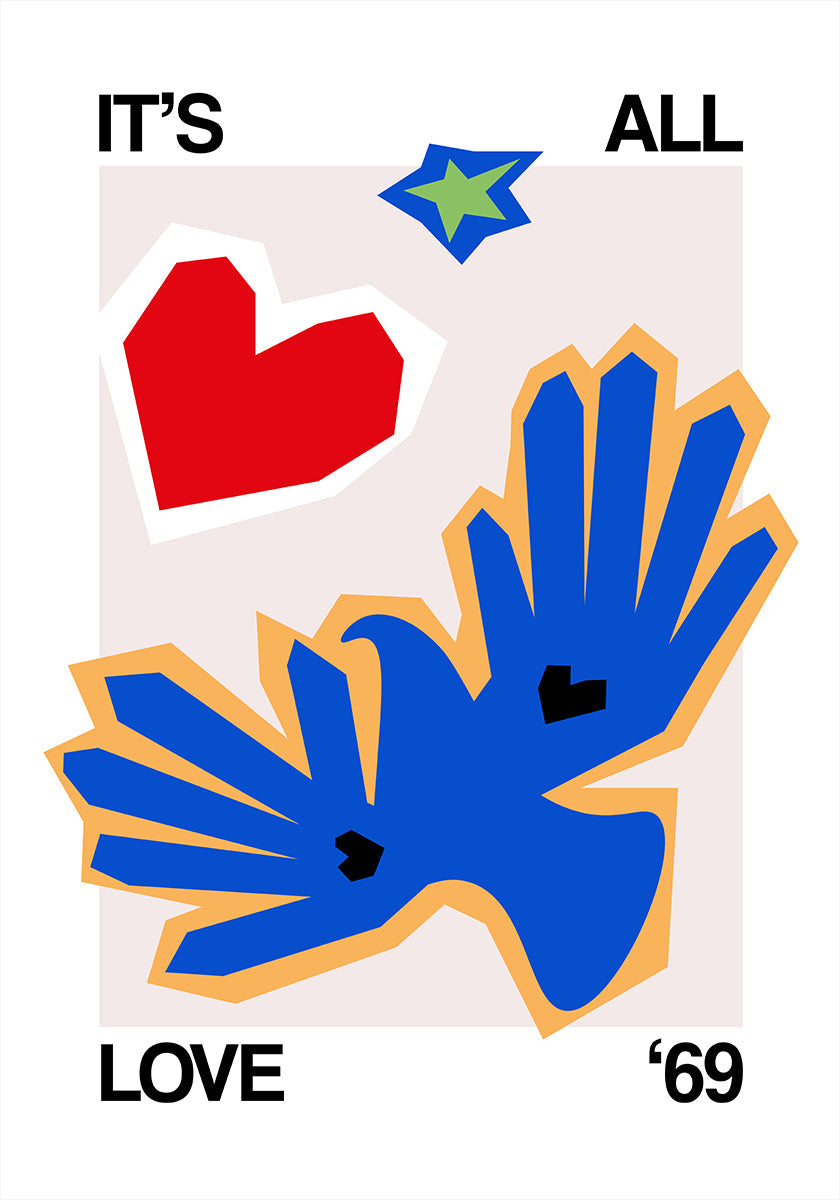It's All Love '69 Bird Blue Plakat - Posterbox