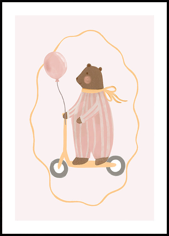 Bear On a Scooter (NEW) - Posterbox