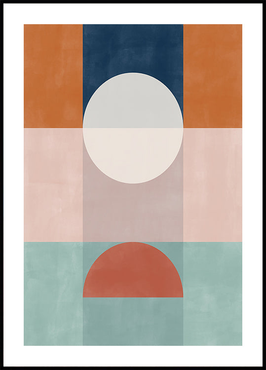 Abstract Geometric Artwork With Earthy Tones Plakat - Posterbox