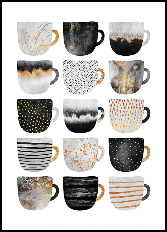 Pretty Coffee Cups Plakat - Posterbox