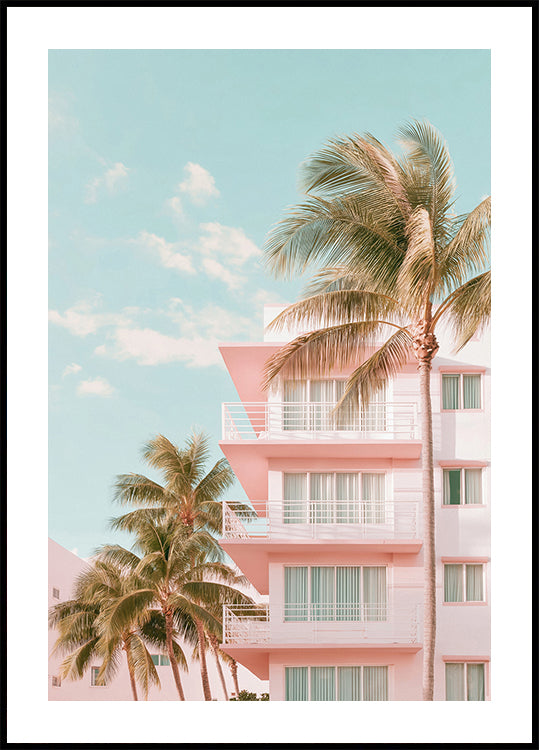 Pastel Building with Palm Trees (NEW) - Posterbox