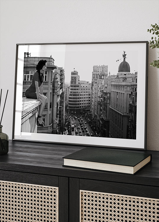 Plakat z jedzeniem w Madrycie