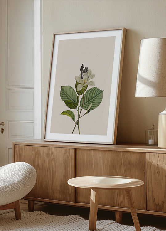 Botaniczny plakat kamerzysty w stylu vintage