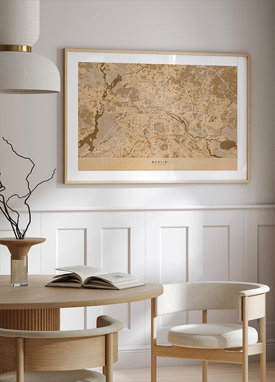 Vintage mapa Berlina w kolorze sepii w Niemczech (NOWOŚĆ)