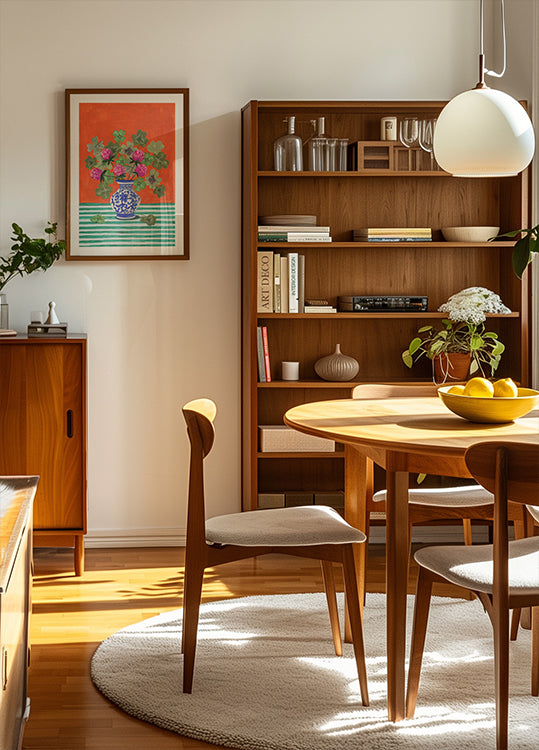 Plakat z koniczynami i różowymi kwiatami