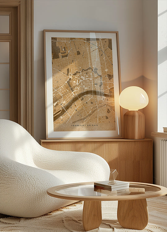 Vintage mapa Essen w kolorze sepii w Niemczech (NOWOŚĆ)