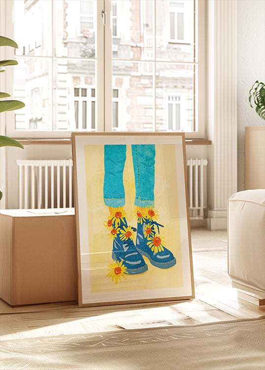 Plakat ze spaceru po słonecznikach