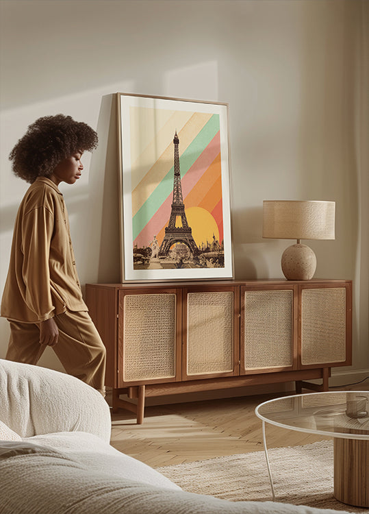 Tęczowy plakat z Wieżą Eiffla