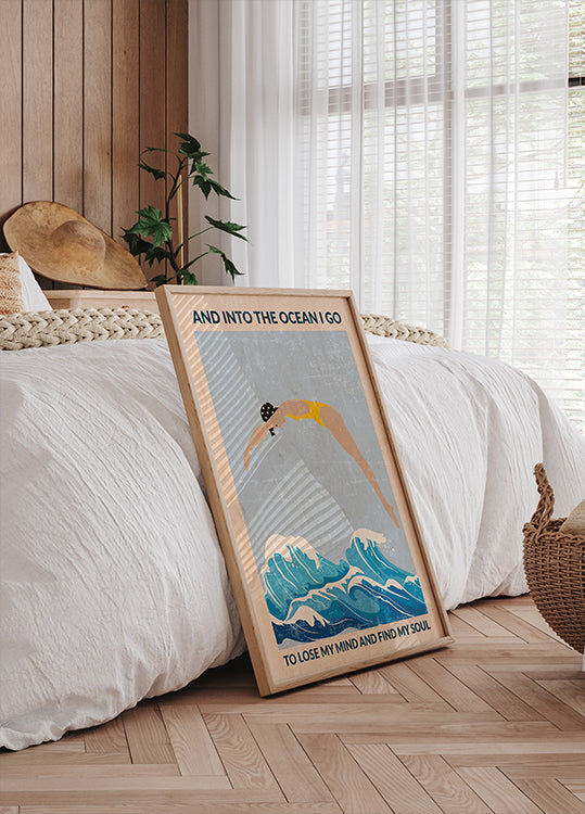 Standardowa grafika ścienna „In the Ocean” (niebieski).