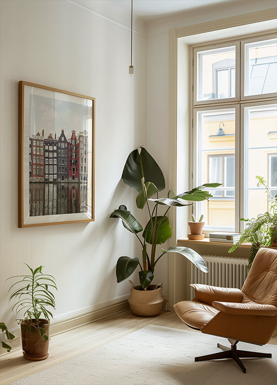 Plakat Domy nad kanałem w Amsterdamie