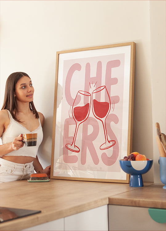 Cheers In Pink Plakat - Posterbox