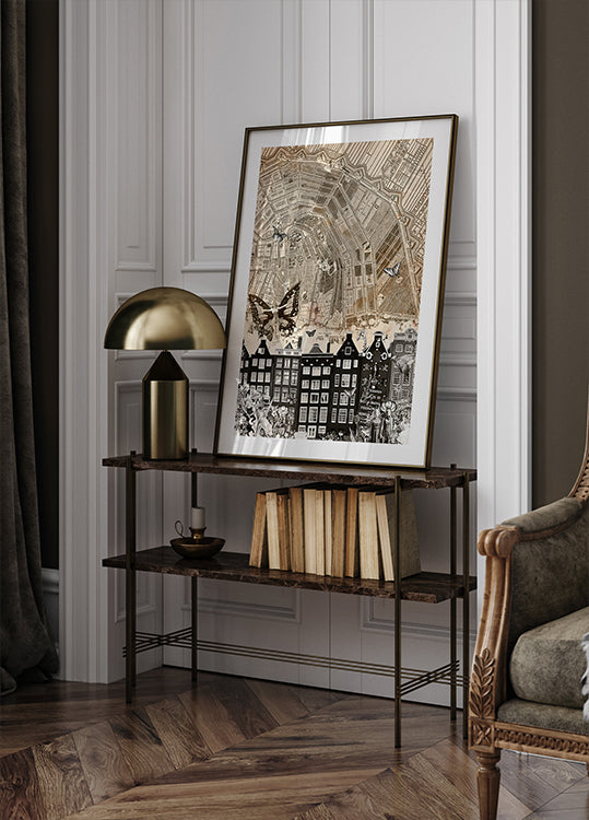 Plakat Amsterdamu (przerwy w mieście).