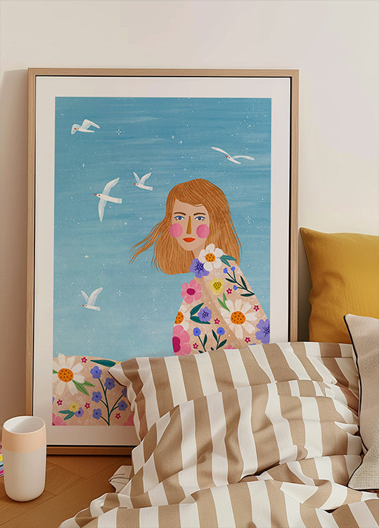 Plakat z kwiatową bryzą