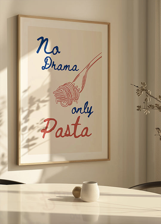 Żadnych dramatów, tylko makaron, ilustracja + tekst