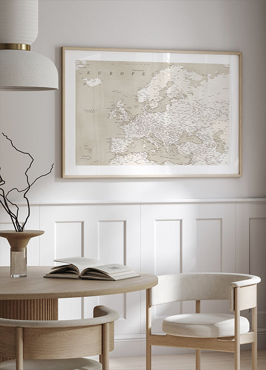 Szczegółowa mapa Europy wyglądająca w stylu vintage (NOWOŚĆ)