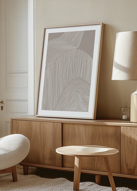 Plakat abstrakcyjne linie organiczne