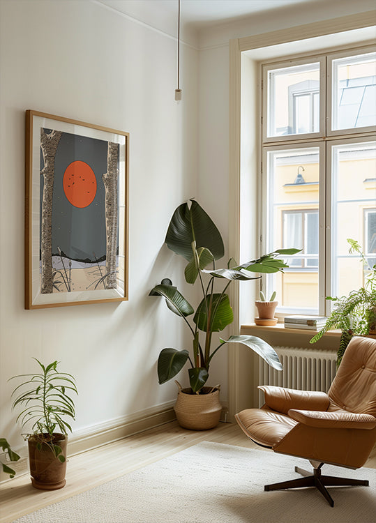 Plakat z zimowym krajobrazem