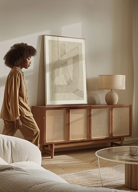 Abstrakcyjny plakat o wyrafinowanej linii 01