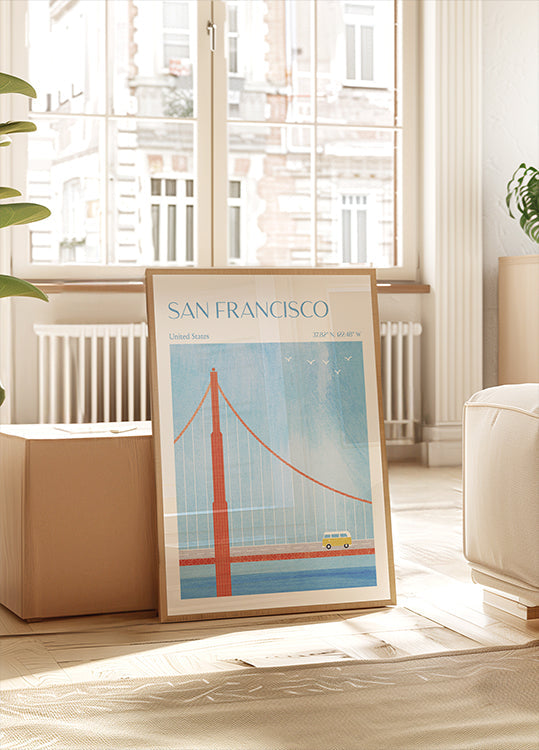 Plakat San Francisco, most Golden Gate