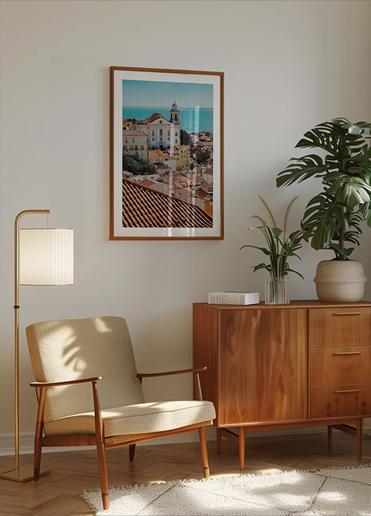 Dachy z terakoty i plakat architektury historycznej