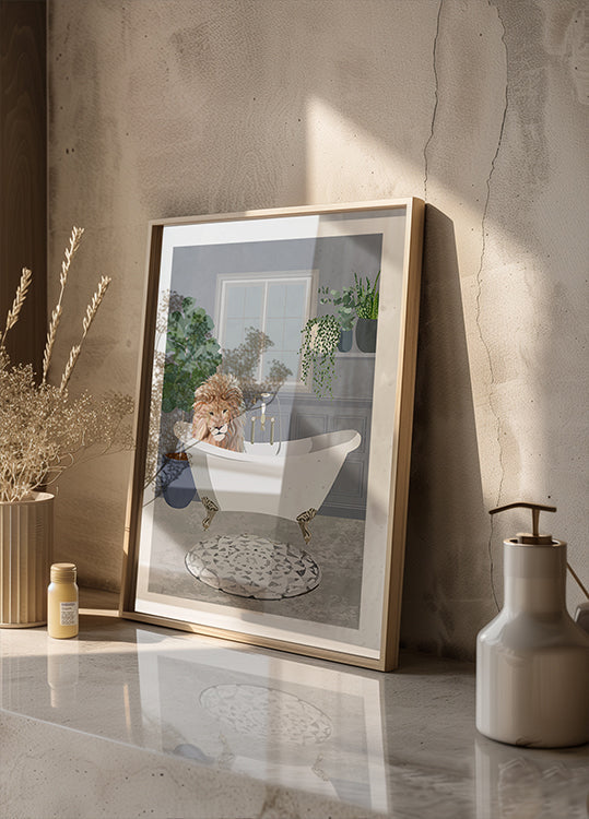 Plakat Lew bierze kąpiel