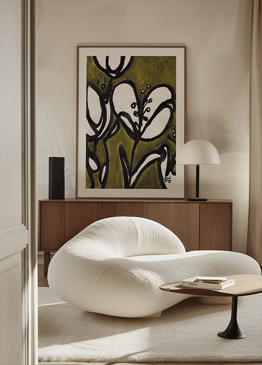 Kwiatowy Z Tulipanami W Zielonym Mchu Plakat