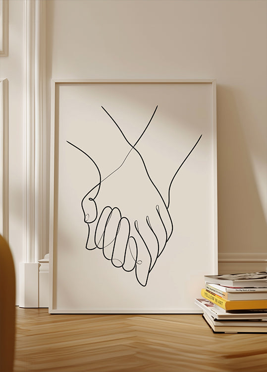 Trzymając się za ręce plakat linii