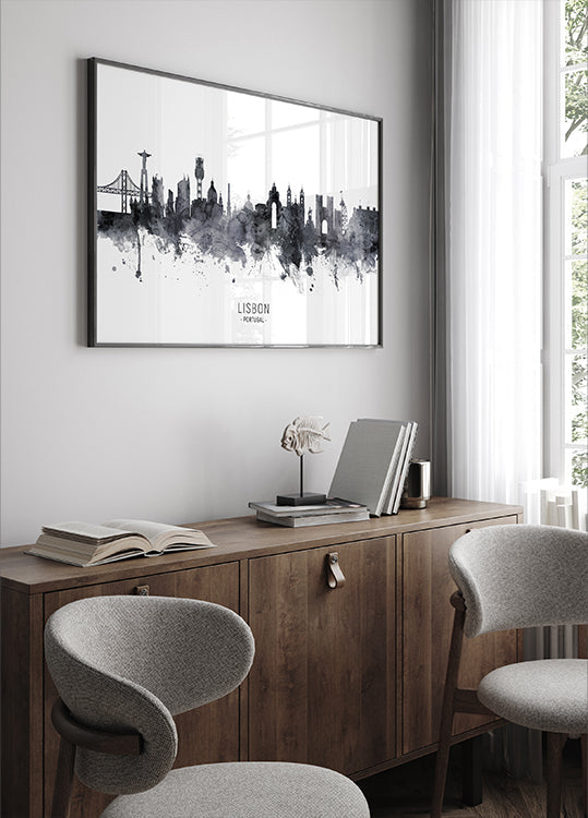 Lisbon Portugal Skyline Plakat
