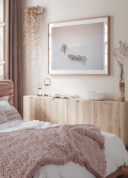 Plakat Stado szuka pożywienia